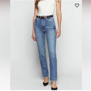 Reformation Lisa Ultra High Rise Straight Jeans Malta Wash organic cotton summer